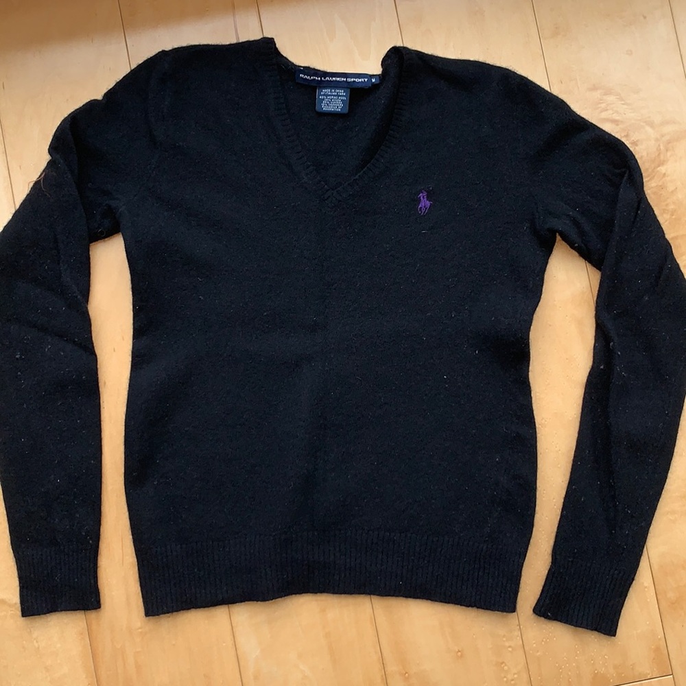 Ralph Lauren Sport black v neck sweater